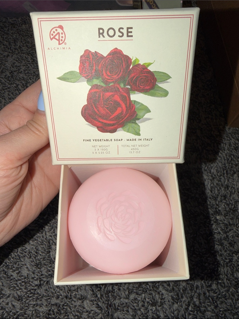 Alchimia Rose Soap - Pink Floral Bar
